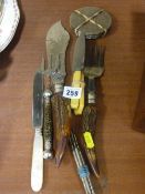 Bone handled carving set and similar items