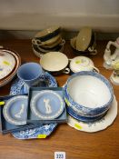 Parcel of mainly blue and white china, quantity of Wedgwood Jasperware etc