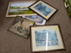 Quantity of framed pictures and prints