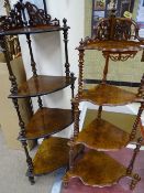 Pair of non-matching reproduction corner whatnots