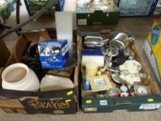 Mixed collection of household goods in two boxes