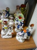 Good parcel of Staffs flatbacks, spillholders etc