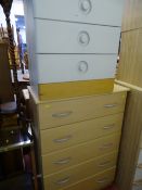 Two modern non-matching chests of drawers