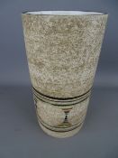 Troika pottery cylindrical vase, 18.5 cms high (restored)