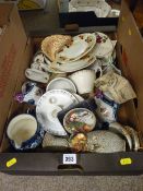 Box of decorative crockery and tableware