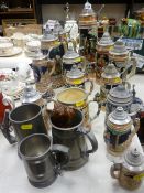 Fabulous parcel of steins, pewter tankards etc