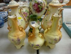 Selection of vintage pottery vases etc