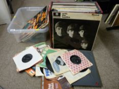 Cased and loose quantity of vintage LP and 45rpm records