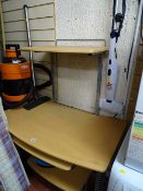 Light wood multi-shelf modern computer desk