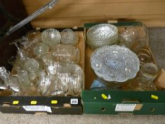 Selection of vintage glassware in two boxes