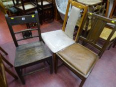 Parcel of three chairs, one with Ercol label