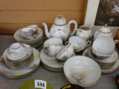 Thirty eight piece Oriental eggshell teaset