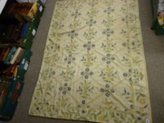 Kashmiri woollen chain hand stitched rug, with all over muted flowers, 170 x 118 cms