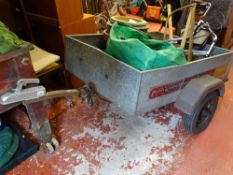 Small galvanized trailer 'Grace Court Skivvy', 4ft x 3ft