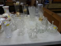 Parcel of quality glassware including stoppered Edinburgh crystal decanter, heavy vases etc