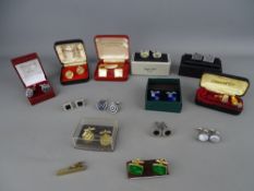 Varied collection of gent's cufflinks, one pair titled 'Trust Me, I'm a Doctor'