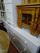 White bedroom multi-chest and similar bedside chest of three drawers