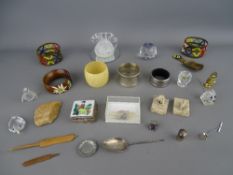 Selection of crystal type animals, various napkin rings and other interesting collectables