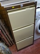 Bisley three drawer filing cabinet (with key)