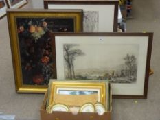 Vintage print - Genova and a large parcel of other paintings and prints