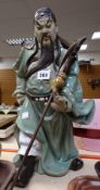 Large ceramic Japanese warrior Condition reports provided on request by email for this auction