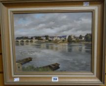 R A STRAND oils on board - rivers scenes, 29 x 38cms. Condition reports provided on request by email