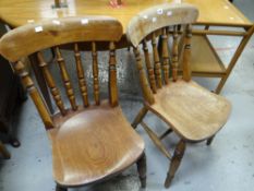 A pair of country spindle back chairs Condition reports provided on request by email for this