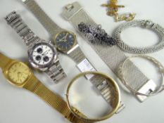 A Seiko gents wristwatch, a Husqvarna gents wristwatch and another together with a parcel of mixed