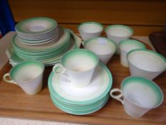 Shelley green banded part-teaware Condition reports provided on request by email for this auction