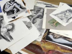 A folder of unframed life drawings Condition reports provided on request by email for this auction