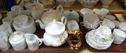 Two trays of mixed floral decorated teaware Condition reports provided on request by email for