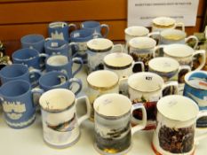 A collection of Royal Doulton military and aviation commemorative tankards and a quantity of