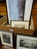 A box of framed topographical prints Condition reports provided on request by email for this auction