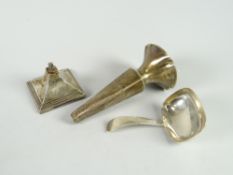 Silver caddy spoon having rectangular head, Sheffield hallmark together with silver (loaded)