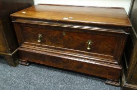 A Victorian mahogany chest with one drawer (originally a wardrobe base) 90cms wide Condition reports