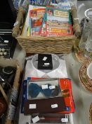 A basket of sporting events programmes and other gentleman's items Condition reports provided on