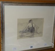 WILLIAM SELWYN mixed media - Study of a Fisherman, signed. 14 x 20cms. Condition reports provided on