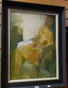 EWART JOHNS oil on board - entitled verso 'Seated Nude 1960', signed, 56 x 41cms Condition reports