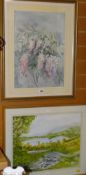 Framed watercolour signed McBURNE, entitled verso 'Ashen Bridge, Cumbria' together with a framed