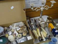 A box of mineral samples and a parcel of flatware ETC Condition reports provided on request by email