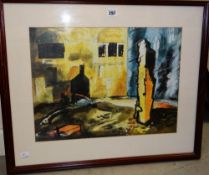 JOHN PIPER print - illustration for the Gregynog Press 'Death and Entrance' by Dylan Thomas, 35 x