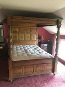 An impressive believed nineteenth century oak four-poster bed - mattress not included (please see p