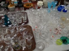 A large parcel of mixed glassware including drinking glasses, vases ETC Condition reports provided