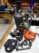 A parcel of primitive pottery including a pre-Columbian style terracotta vessel ETC Condition