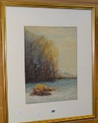 ALLEN watercolour - coastal scene, 36 x 26cms Condition reports provided on request by email for