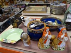 Carltonware bowl and small dish, Doulton Lambeth tobacco pot, Cooper Craft dachshund ETC Condition