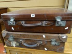 Two good vintage leather suitcases Condition reports provided on request by email for this auction