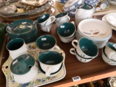 Tray of Denby part teaware & Mason's plate Condition reports provided on request by email for this