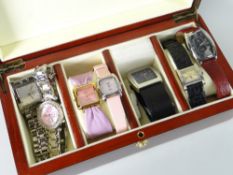 A modern jewellery casket containing various ladies wristwatches Condition reports provided on