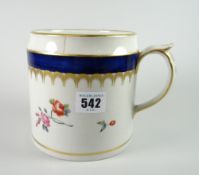 A rare late eighteenth century Pinxton pottery tankard, decorated with sprigs of flowers, possibly
